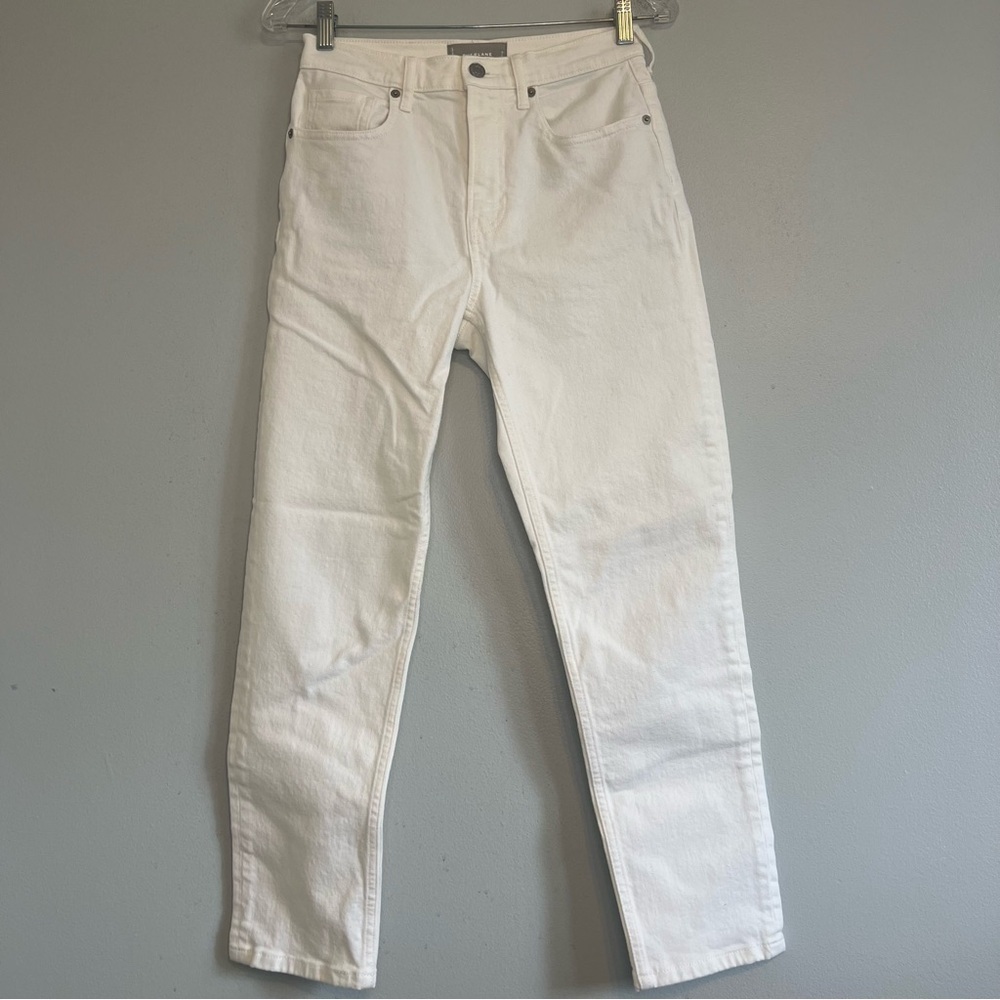 Everlane Womens The Cheeky Jean Straight Leg Crop Jeans Sz 26 White Contemporary